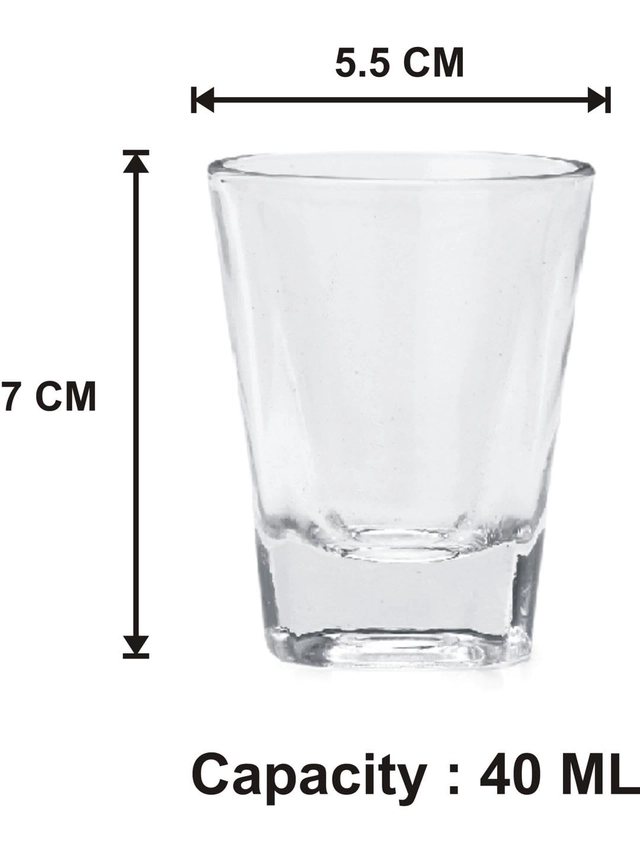 Shot Glass (Transparent, 40 ml) (Pack of 2)