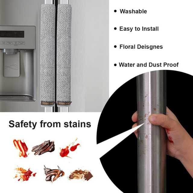 Multipurpose Fridge Handle Cover For Oven Refrigerator & Car (Pack Of 2) (Grey, 6X14 Inches) (A-55)
