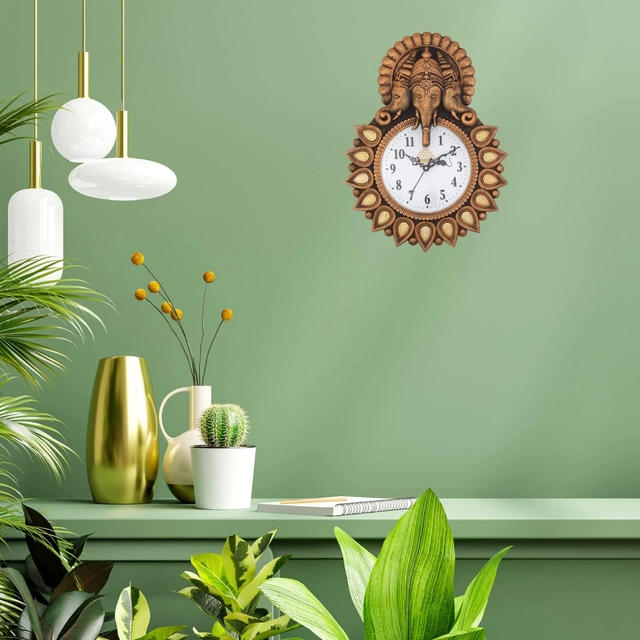 DIVINE CRAFT Ganesha Designer Wall Clock ( Pack of 1)