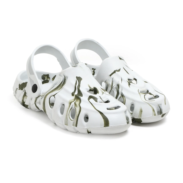 Clogs for Men (White & Green, 6)