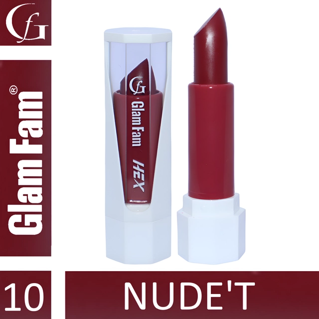 Glam Fam Smudge Proof Creamy Ultra Matte Long Lasting Lipstick (Nude't)