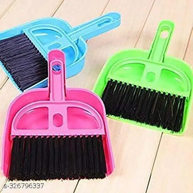 Plastic Duspan with Broom Brush (Assorted, Set of 1)