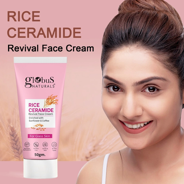 Globus Naturals Rice Ceramide Revival Face Cream (50 g, Pack of 3)