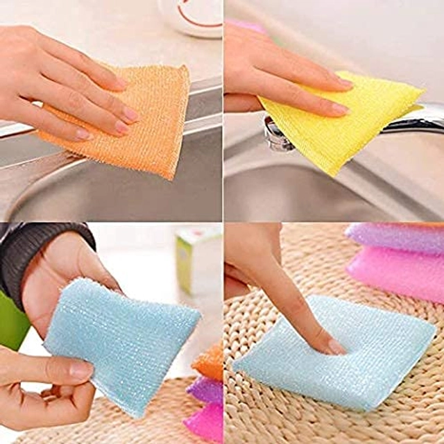 Scratch Proof Kitchen Utensil Scrubber Pads (Multicolor, Pack of 6)