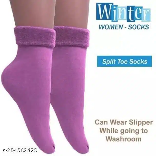 Velvet Socks for Women (Multicolor, Set of 1)
