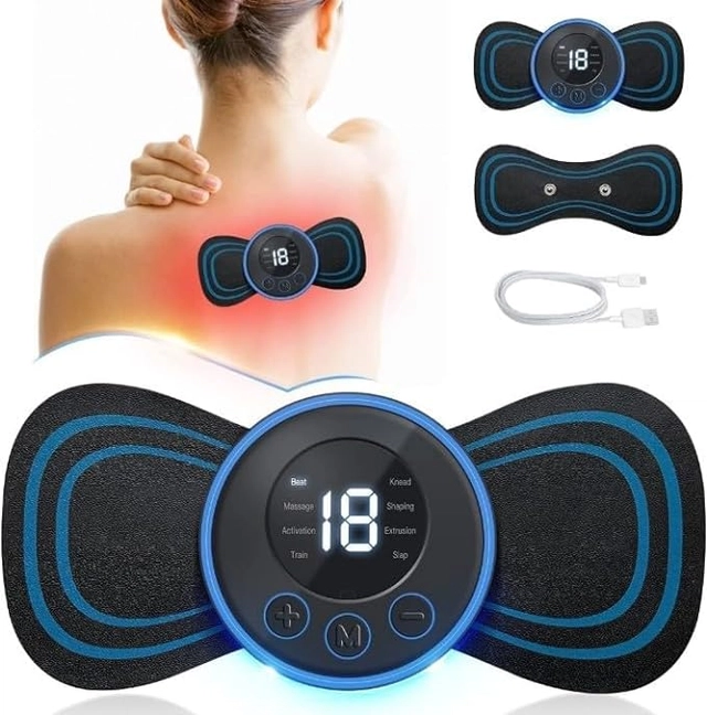 Rechargeable Mini Butterfly Body Massager for Men & Women (Multicolor)