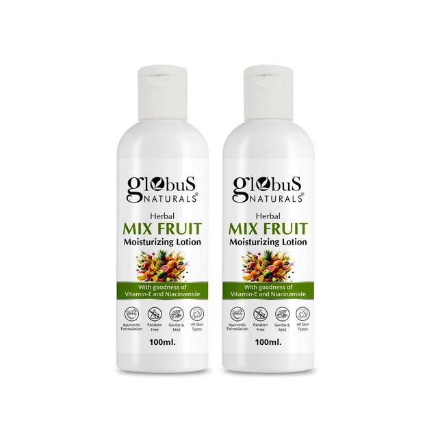 Globus Naturals Herbal Mix Fruit Moisturizing Body Lotion (100 ml, Pack of 2)