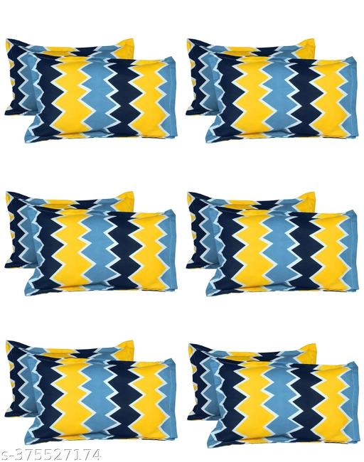 Polycotton Pillow Covers (Multicolor, 17x27 inches) (Pack of 12)