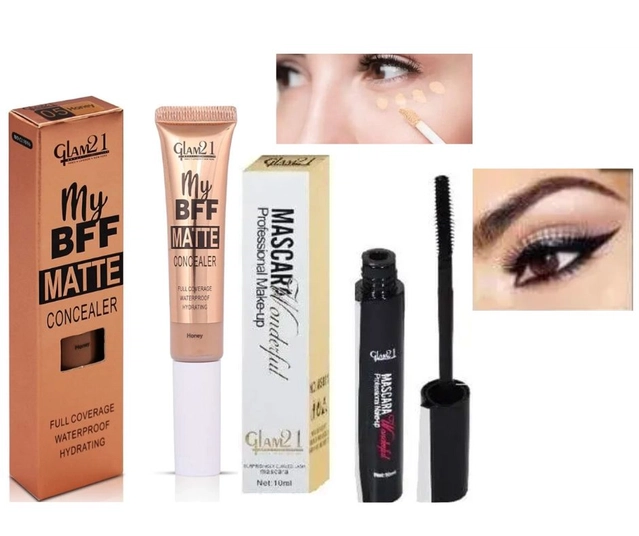 My Bff Waterproof Matte Liquid Concealer with Wonderful Professional Mascara (10 ml) (Set of 2)