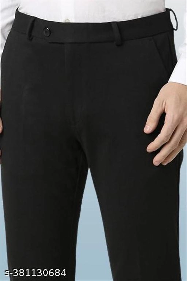 Polyester Formal Pant for Men (Black, 28)