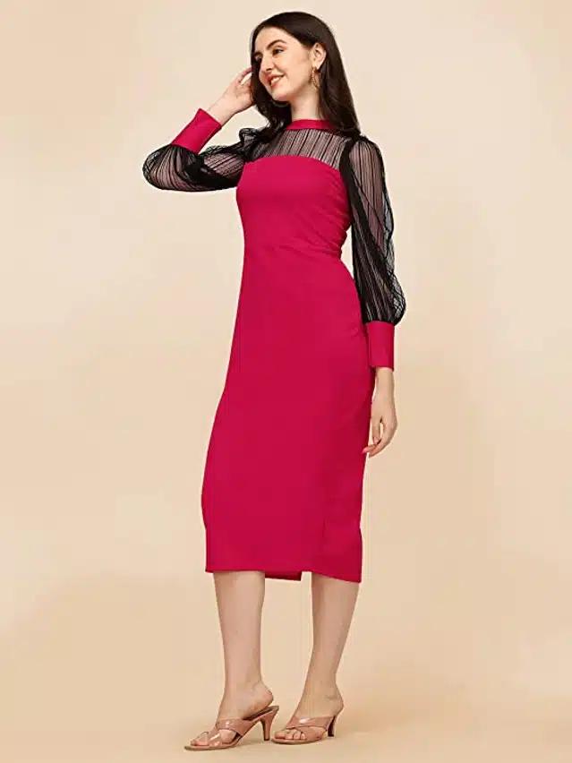 Western Dress for Women (Pink, XXL)