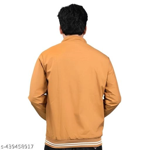 Polyester Jacket for Men (Mustard, M)