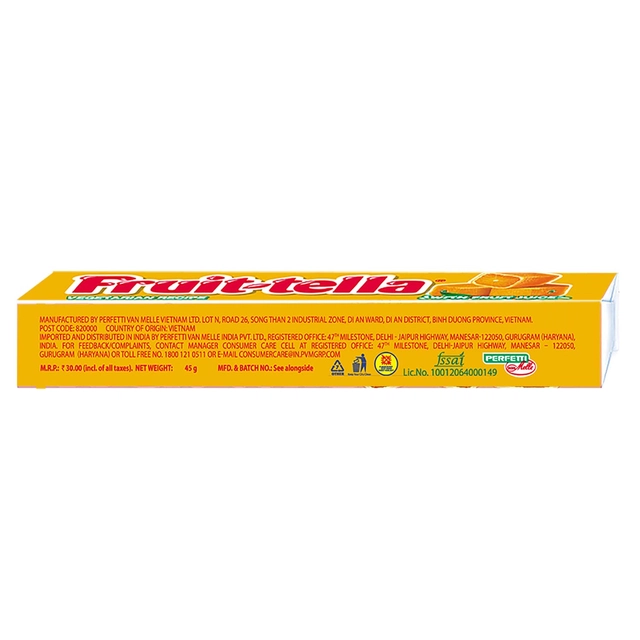 Fruittella, Orange Flavour Chewy Toffee Stick 45 g