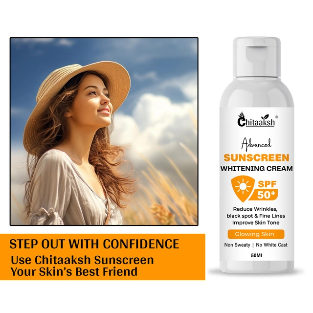 Chitaaksh Advanced SPF 50 Whitening Sunscreen Cream (50 ml)