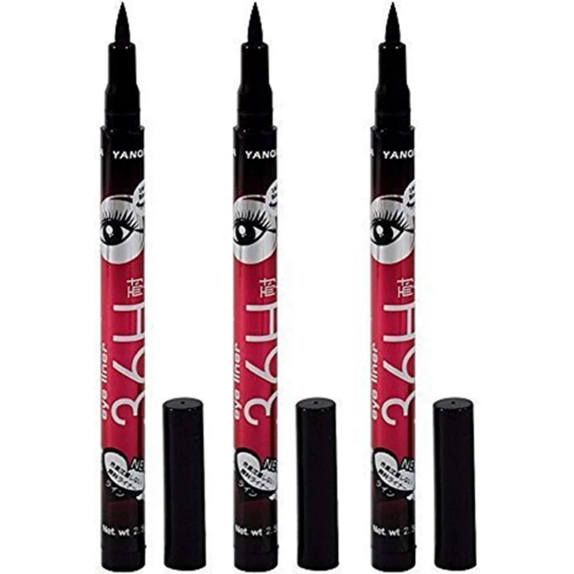 Yanqina Waterproof Liquid Eyeliner (Black, Pack of 3)