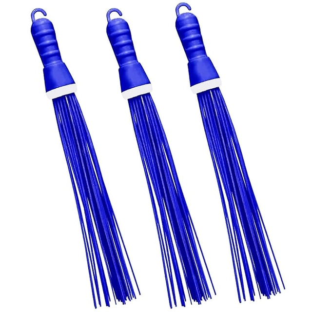 Plastic Brooms Bathroom & Home Floor Cleaning (Multicolor, Pack of 3)