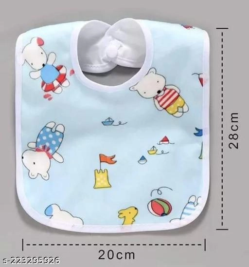 Polycotton Bibs for Baby (Multicolor, 0-3 Months) (Pack of 5)