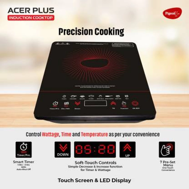 PIGEON Acer Plus Inducton Cooktop (1800 Watts, Pack of 1)