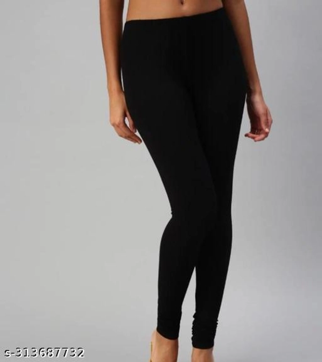 Lycra Blend Leggings for Women (Black, 26)