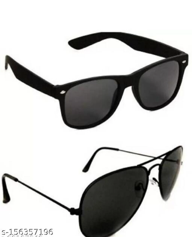 UV Protected Sunglasses for Men & Women (Black, Pack of 2)