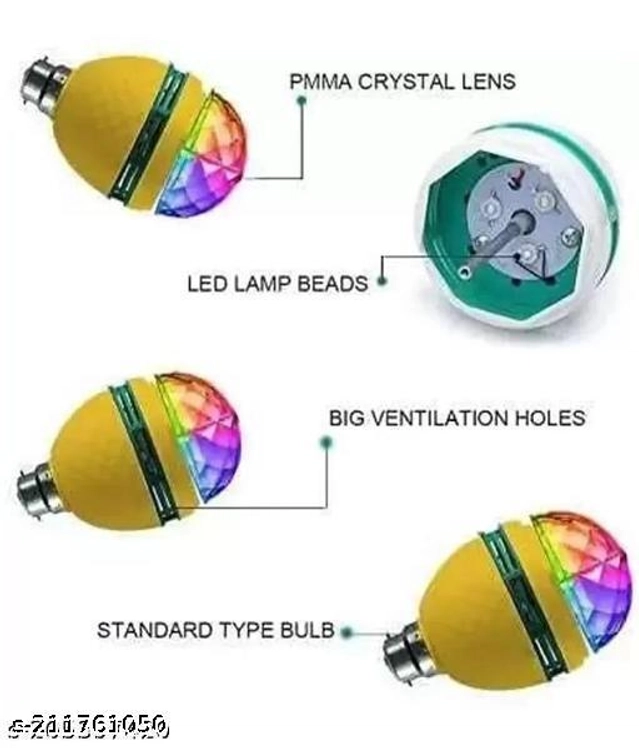 LED Crystal 360 Degree Rotating Bulb (Multicolor)