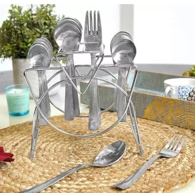 Stainless Steel Spoon Holder Stand (Silver)