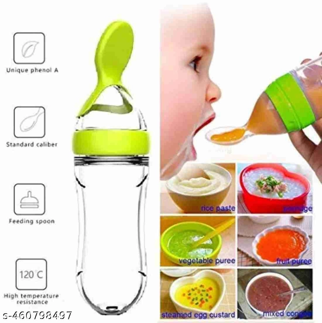 Combo of Milk Bottle (120 ml) with Feeder Bottle (90 ml) & Fruit Nibbler for Baby (Multicolor, Set of 3)