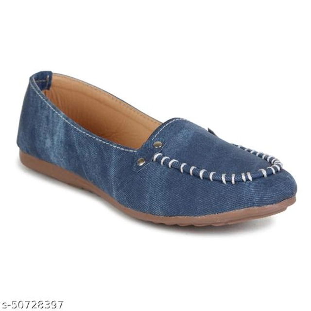 Loafers for Women (Blue & Beige, 4)