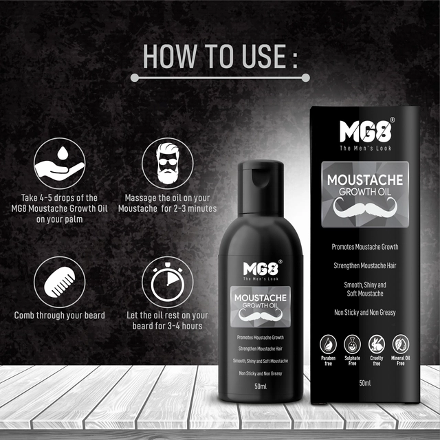 MG8 Moustache Growth Beard Oil (50 ml)