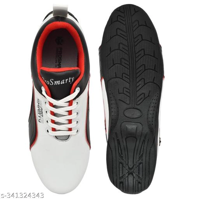 Sports Shoes for Men (White & Black, 6)