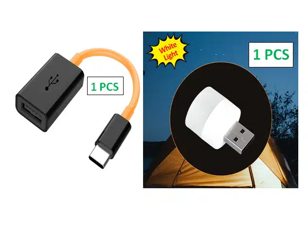 Plastic Mobile C Otg Cable & Usb Bulb (Set Of 2) (Pk-101)