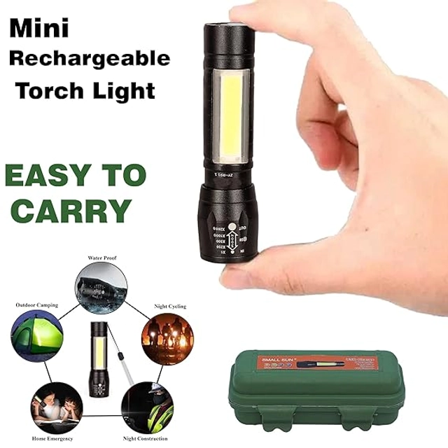 USB Rechargeable LED Flashlight (Black)