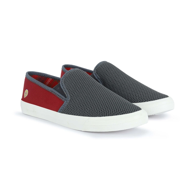 Slip-On Casual Shoes for Men (Grey & White, 6)