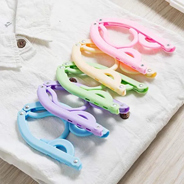 Plastic Foldable Cloth Hanger (Multicolor, Pack of 5)