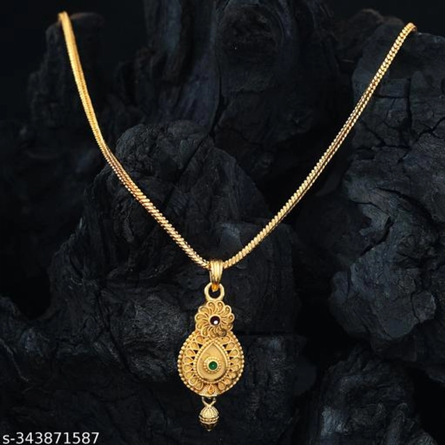 Brass Pendant with Chain for Men & Women (Multicolor)