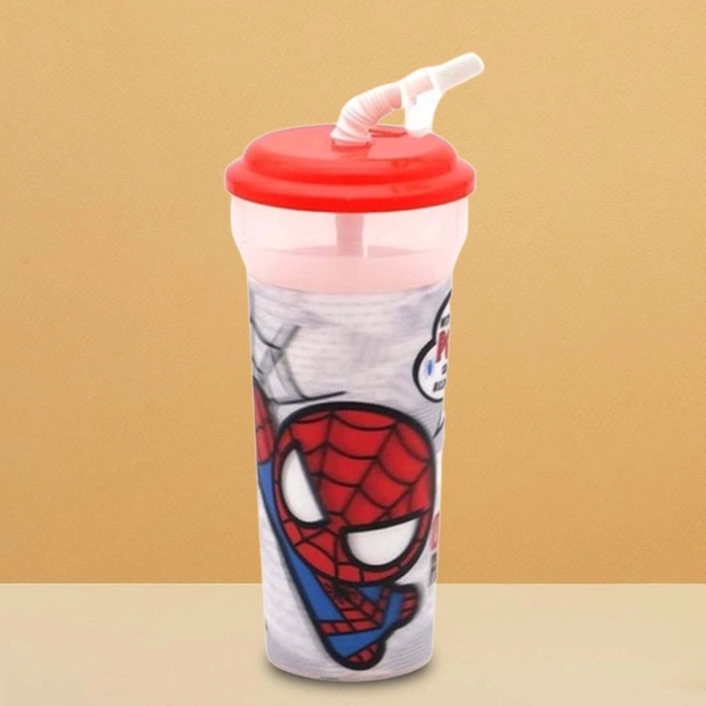 GLUMAN 3D Spiderman, Sipper Bottle (350 ml,Pack of 1)