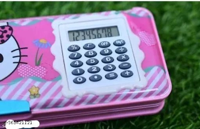 Pencil Box with Calculator for Kids (Multicolor)