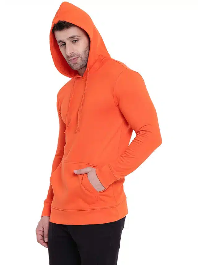 Full Sleeves Hoodie for Men (Orange, M)