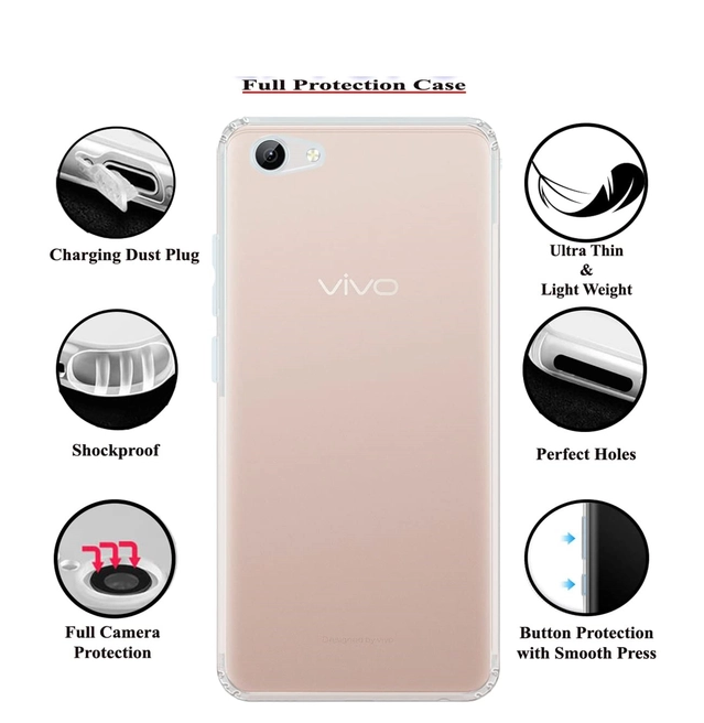 Rubber Mobile Back Cover for Vivo Y67L / Y69 / V5 / V5s / Y66 / Y67 (Transparent)