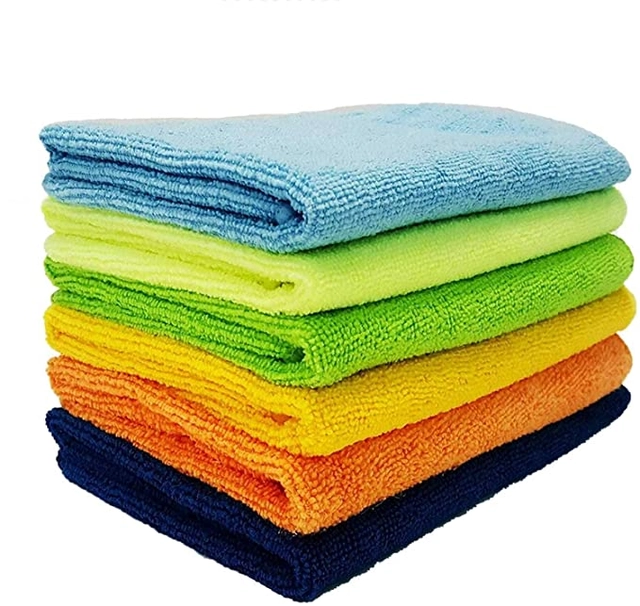 Microfiber Cleaning Cloth (Assorted, 40x40 cm) (Pack of 8)