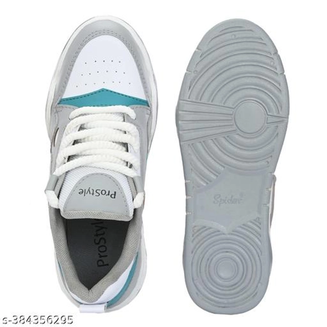 Sports Shoes for Men (Grey & White, 6)