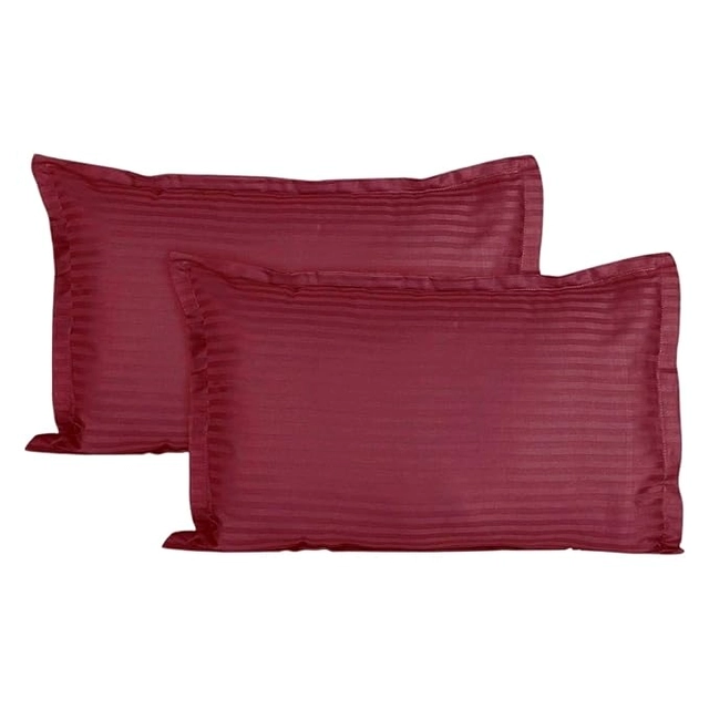 Satin Stripe Pillow Cover, (Pack Of 4) (Deep Wine, 17 X 27 Inch)