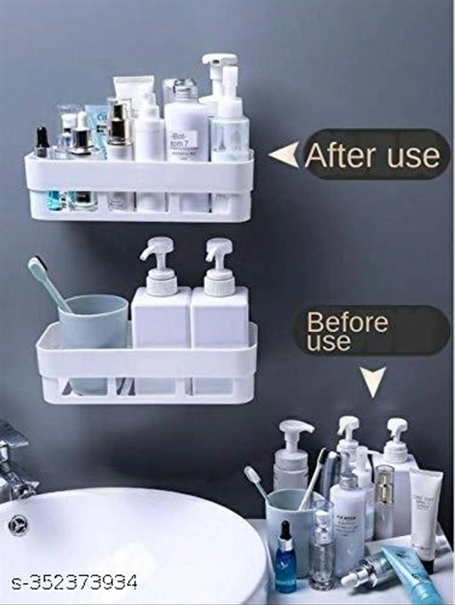 Plastic Bathroom Shelves (White)