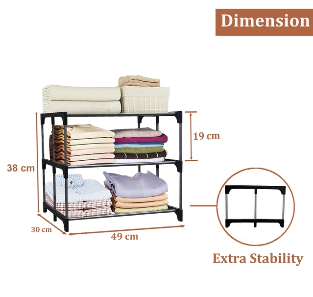 3 Layers Book Shelf (Black)