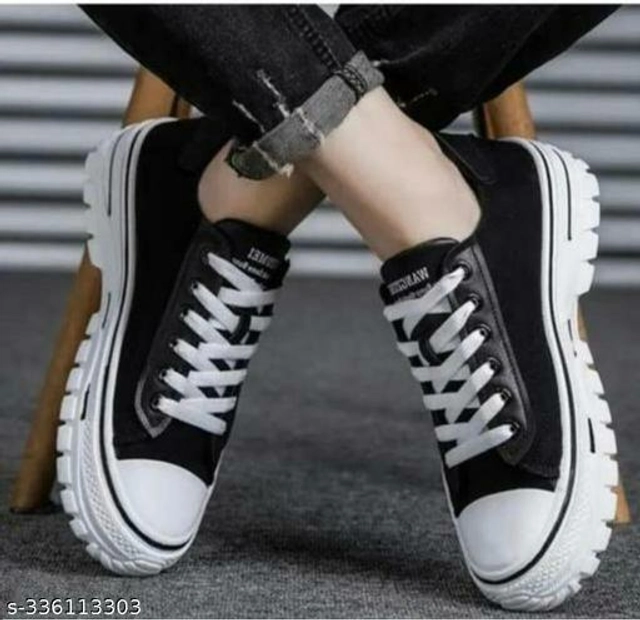 Casual Shoes for Men (Black & White, 6)