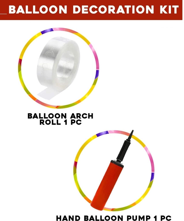 Balloon Arch Garland Decorating Tape with Air Pump (White, Set of 2)