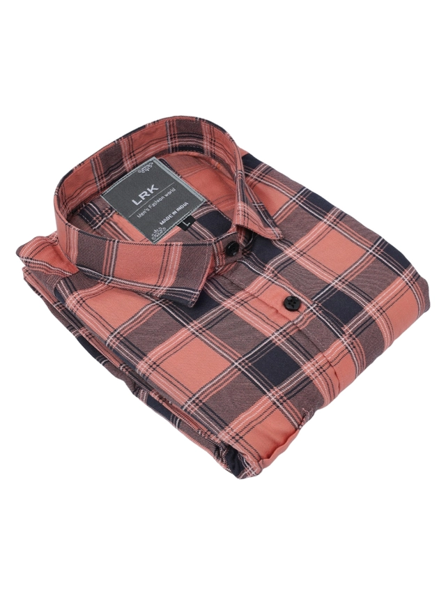 Full Sleeves Checked Shirt for Men (Red, M)