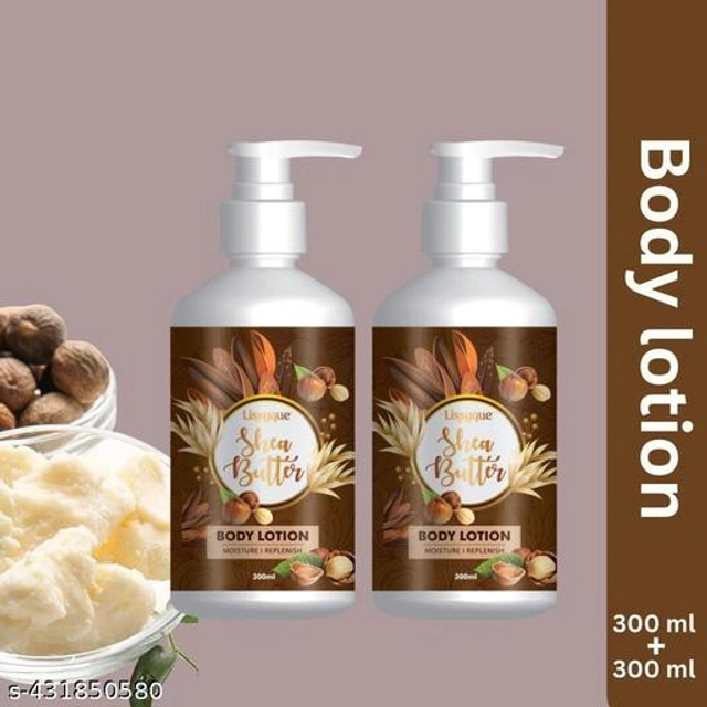  Lissyque Natural Shea Butter Body Lotion For Skin whitening, Nourishment, Glowing skin, SPF-30, Whitening Body Lotion ,Smooth & Glowing Skin , Long-Lasting Moisturization All Skin Type Body Lotion 300ml ( pack of 2)