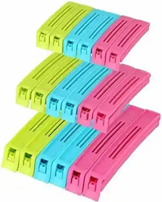 K Kudos Plastic Snack Bag Pouch Clip Sealer (Pack Of 18, Multicolor)