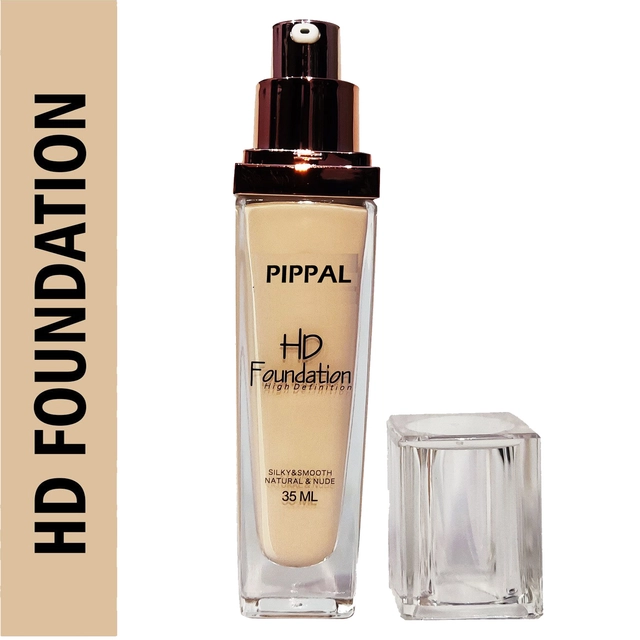 Pippal HD Foundation (35 ml) with Mascara (12 ml) & Eyeliner (6 ml) (Set of 3)